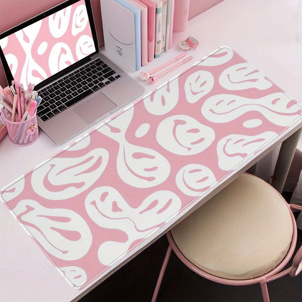 Desk Setup Workspace - Tapete de Mesa Rosa Estético Grande