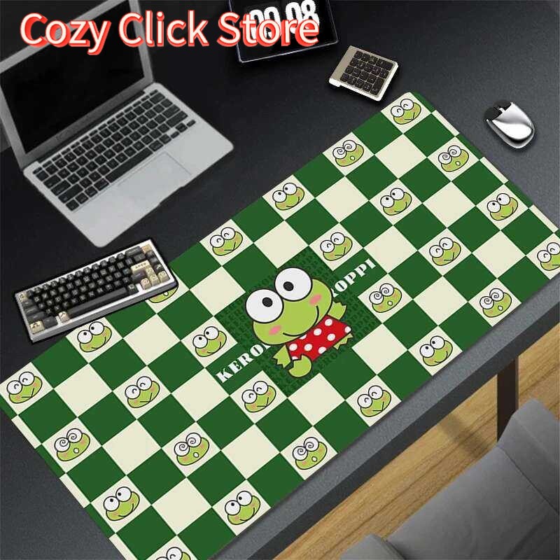 Desk Setup Green - Kawaii sapo verde mouse pad portátil