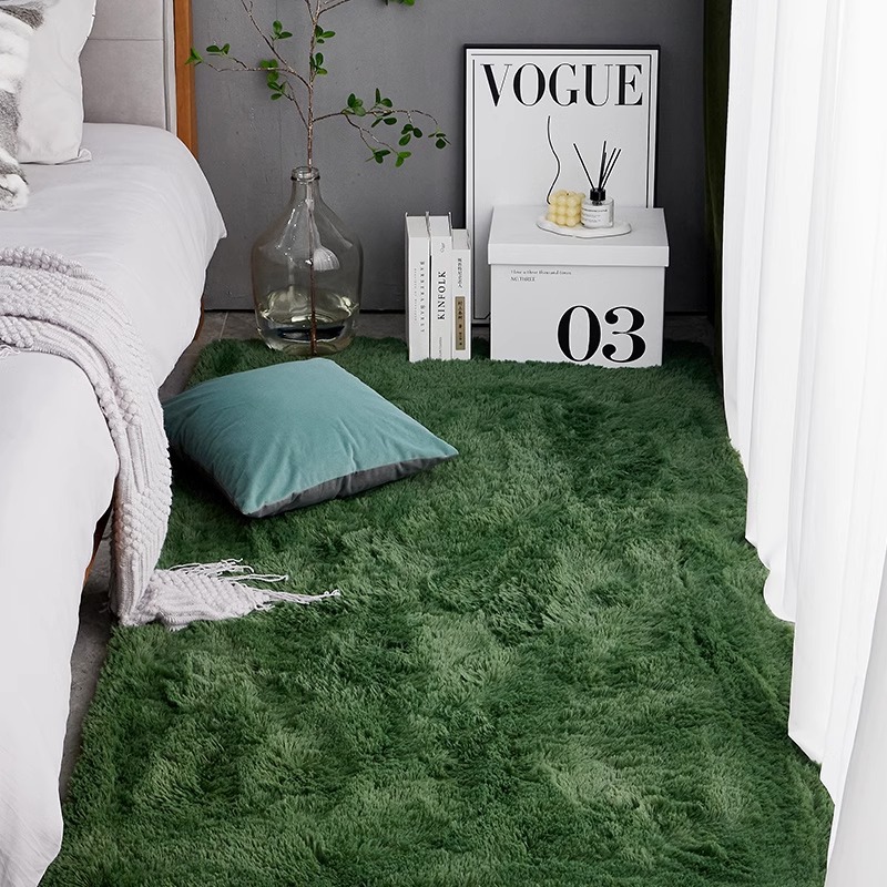 Desk Setup Green - Luxuoso tapete verde quarto cheio de