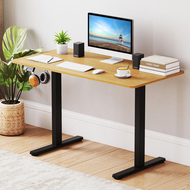 Estrutura de Mesa Elétrica Aju - Desk Setup Black And Wood avaliação e preço