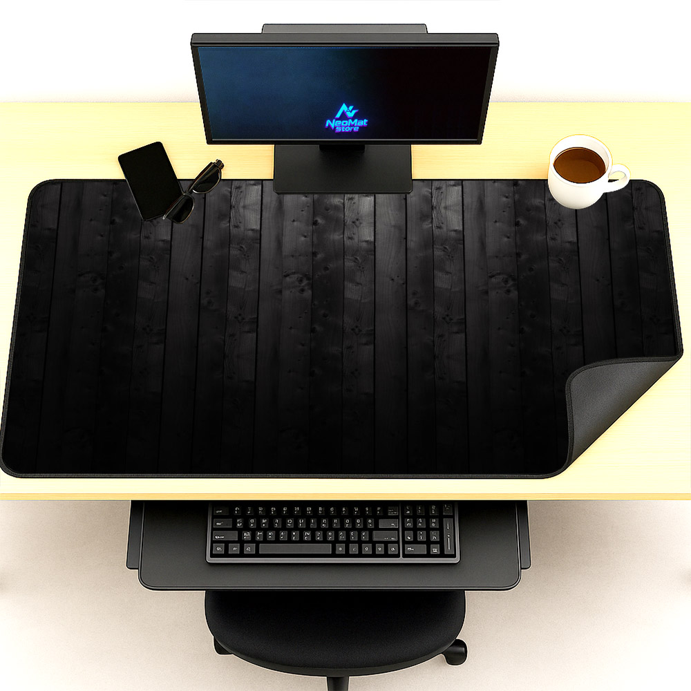 Enorme mouse pad 2000x1000 mad - Desk Setup Black And Wood avaliação e preço