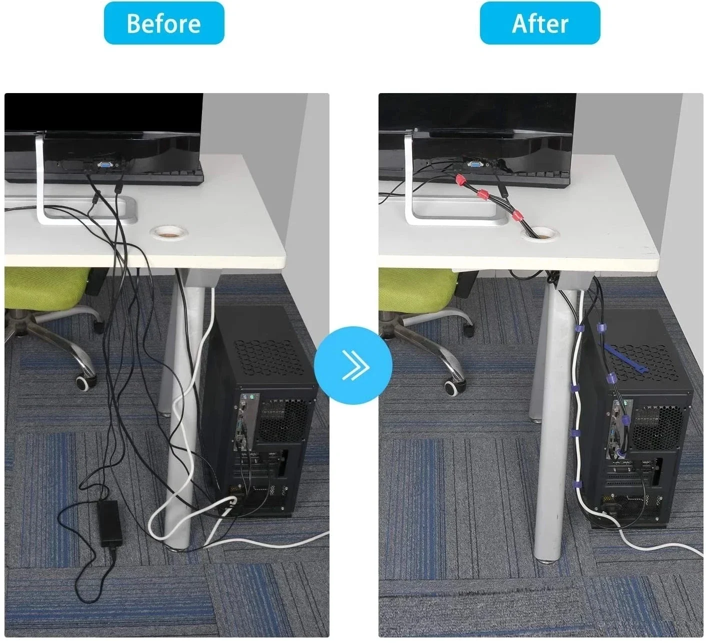 10/30/50 Peças Organizador de  - Desk Setup Cable Management avaliação e preço