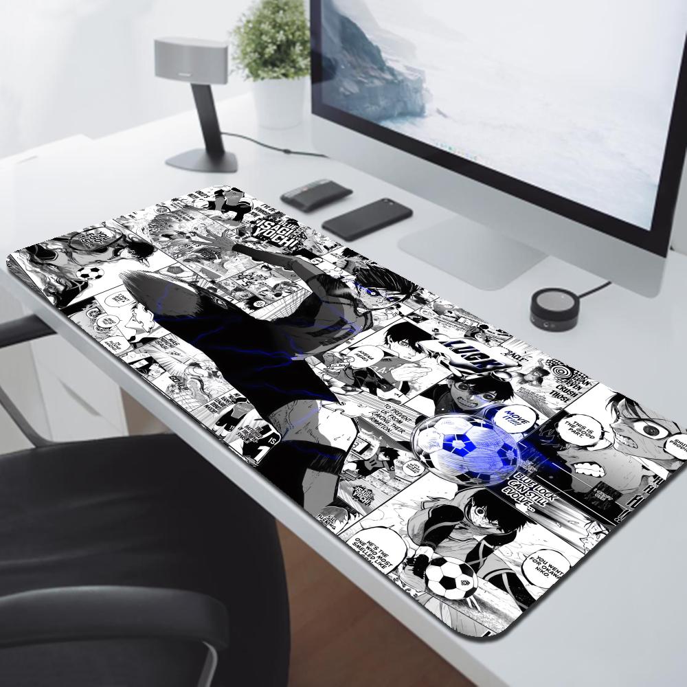 Preto e branco anime mouse pad - Desk Setup Blue avaliação e preço