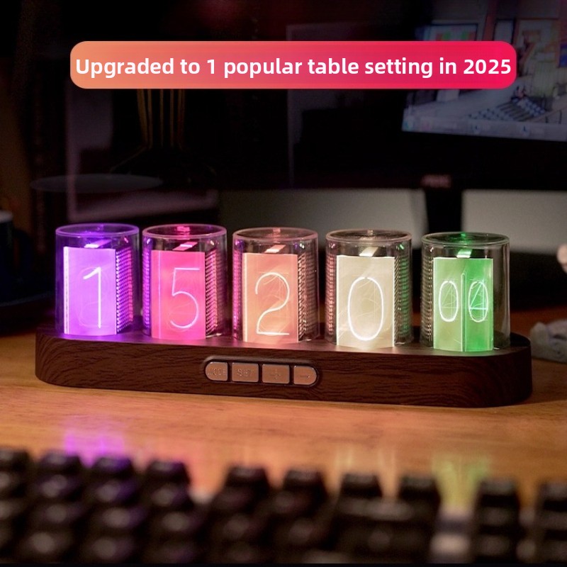Led nixie tubo relógio rgb gam - Desk Setup Youtube avaliação e preço