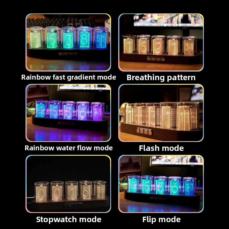 Led nixie tubo relógio rgb gam - Desk Setup Youtube avaliação e preço